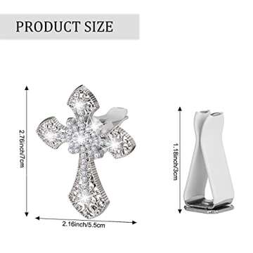 Frienda Bling Car Air Vent Clip Crystal Cross Rhinestone Vehicle Air Conditioner Outlet Vent Charm C...