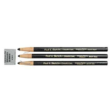 Generals 5630ABP Peel and Sketch Charcoal Pencil, Black