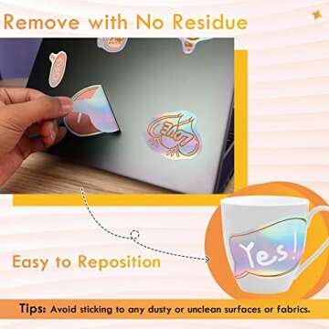 Koala Holographic Sticker Paper for Inkjet Printer 20 Sheets 8.5x11 Inch Printable Vinyl Sticker Paper Rainbow Waterproof Sticker Paper, Dries Quickly, Vivid Color, Tear Resistant