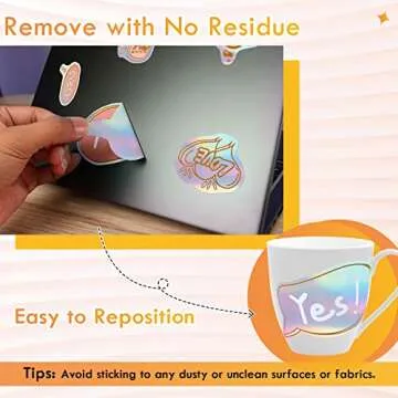 Koala Holographic Sticker Paper for Inkjet Printer 20 Sheets 8.5x11 Inch Printable Vinyl Sticker Paper Rainbow Waterproof Sticker Paper, Dries Quickly, Vivid Color, Tear Resistant