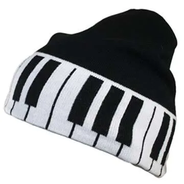 Stylish Ted and Jack Beanie with Piano Keys Design