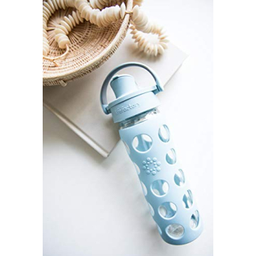 Lifefactory 16-Ounce Glass Water Bottle in Denim