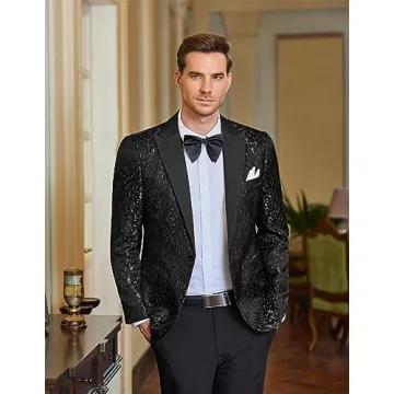 COOFANDY Men's Floral Dress Suit Stylish Blazer Tuxedo
