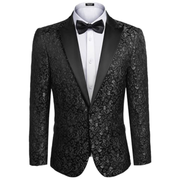 COOFANDY Men's Floral Dress Suit Stylish Blazer Tuxedo