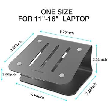 Bestand Laptop Stand Aluminum Cooling Computer Stand Holder for Apple MacBook Air Pro 11-16" Laptops...