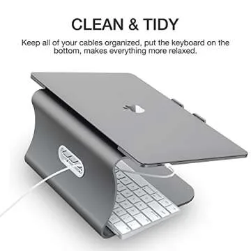 Bestand Laptop Stand Aluminum Cooling Computer Stand Holder for Apple MacBook Air Pro 11-16" Laptops (Gray)