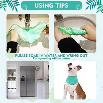 Instant Cooling Bandana for Dogs - 2 Pack Ice Dog Bandanas, Breathable Dog Cooling Vest, Dog Collars, Heat Dissipation Triangle Scarfs Kerchiefs for Hot Days & Summer