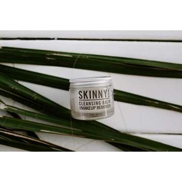 SKINNY & CO. Clarifying Cleansing Balm and Makeup Remover - For Oily/Sensitive Skin, Coconut Oil and Essential Oils, Moisturizing, Unclogs Pores, Eczema Relief, No Preservatives or Additives, 2 oz.