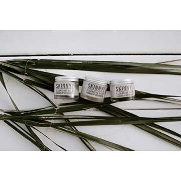 SKINNY & CO. Clarifying Cleansing Balm and Makeup Remover - For Oily/Sensitive Skin, Coconut Oil and Essential Oils, Moisturizing, Unclogs Pores, Eczema Relief, No Preservatives or Additives, 2 oz.