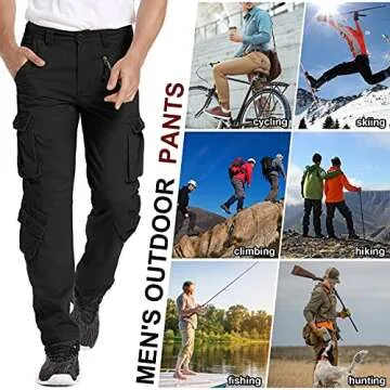 Men's BDU Casual Military Pants, Tactical Wild Army Combat ACU Rip Stop Camo Cargo Work Pants Trousers with 8 Pockets #7533 Black 32