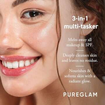 PureGlam Cleansing Balm Makeup Remover: Effortlessly Melts All Makeup & SPF - Travel Size Makeup Mel...
