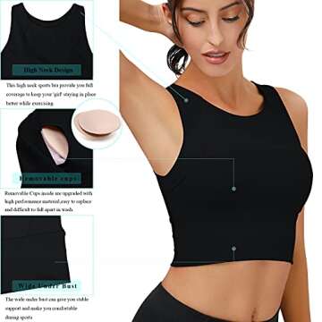 Comfortable High Neck Sports Bra for Women - Full Support