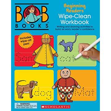 Bob Books - Wipe-Clean Workbook: Beginning Readers | Phonics, Ages 4 and up, Kindergarten (Stage 1: ...