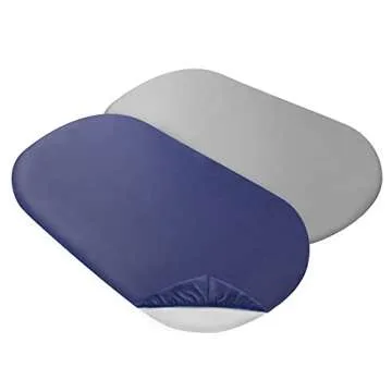 Bassinet Sheet Set 2 pack Fitted Bassinet Sheets for Baby Boy, Universal Microfiber Soft Cradle Sheets for Oval Rectangle and Hourglass Bassinet Mattress, Grey and Navy