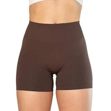 AUROLA Dream Collection Women Workout Shorts High Waist Gym Shorts, Scrunch Butt Seamless Athletic Shorts,Java Coffee,XS
