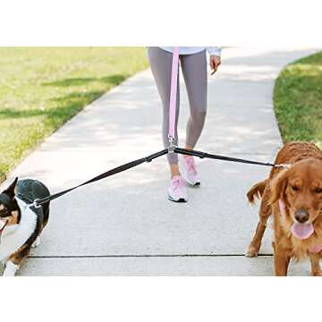 Cajun Tie Downs Reflective - Double Dog Leash - No Tangle - Adjustable - 13-24" - Made in USA