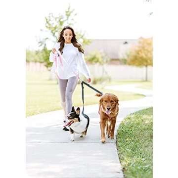 Cajun Tie Downs Reflective - Double Dog Leash - No Tangle - Adjustable - 13-24" - Made in USA