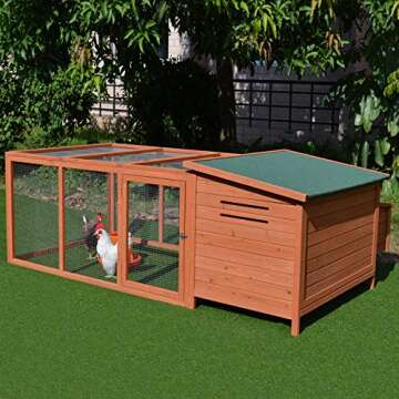 PawHut 88" Large Wooden Chicken Coop Hen House Rabbit Hutch Poultry Cage Pen Backyard with Outdoor R...