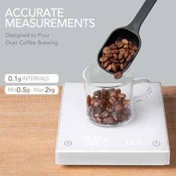 Precision TIMEMORE Coffee Scale with Timer and 0.1g Accuracy
