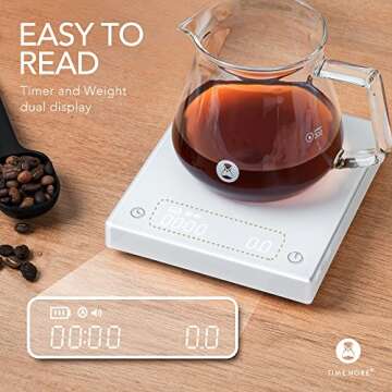 Precision TIMEMORE Coffee Scale with Timer and 0.1g Accuracy