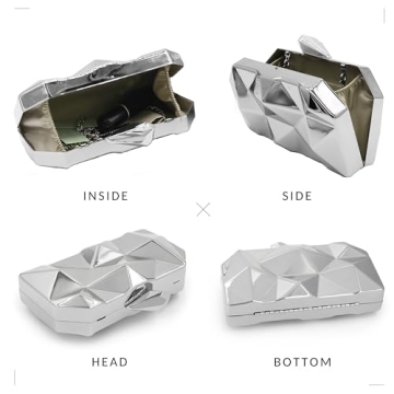 Milisente Women's Metallic Evening Clutch for Events