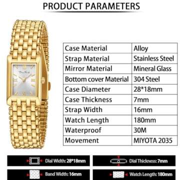 Diaofendi Small Gold Watches for Women Vintage Ladies Quartz Wrist Watches Stainless Steel Band Womens Gold Watch Luxury Bracelet Tools Included (Gold Silver)