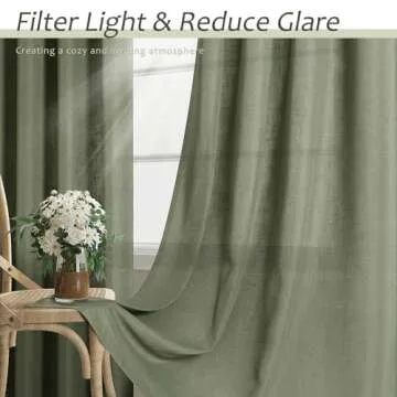 Aersas Olive Green 102 Inch Long Curtains Set of 2 Panels