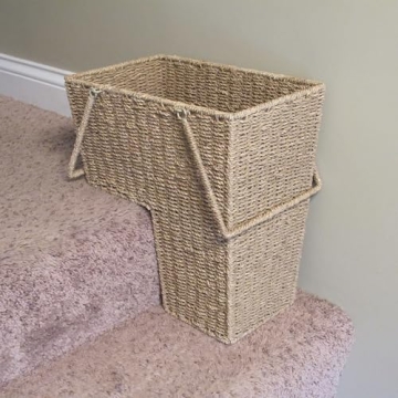 Household Essentials Seagrass Wicker Stair Step Storage Basket