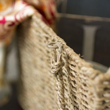 Household Essentials Seagrass Wicker Stair Step Storage Basket