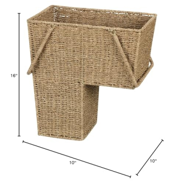 Household Essentials Seagrass Wicker Stair Step Storage Basket