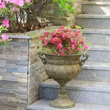 Durable Worth Garden Urn Planters - 18.5" Antique Design