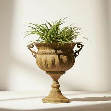 Durable Worth Garden Urn Planters - 18.5" Antique Design