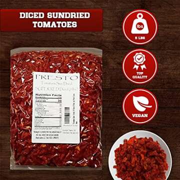 Super Red Sun-Dried Tomatoes Diced Cut by Presto Sales