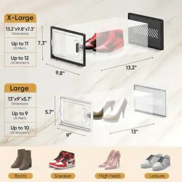 BALEINE Stackable Shoe Storage Boxes - Durable & Versatile