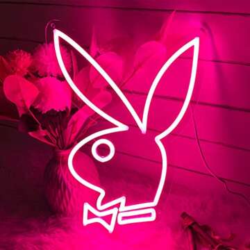 Neon Signs-Acrylic Lights Signs Indoor Bedroom Decor Wall Led Neon Sign Backdrop Flex 23.6×16.3 IN Bar Christmas Party Wedding Boy Living Room Shop Store Pink