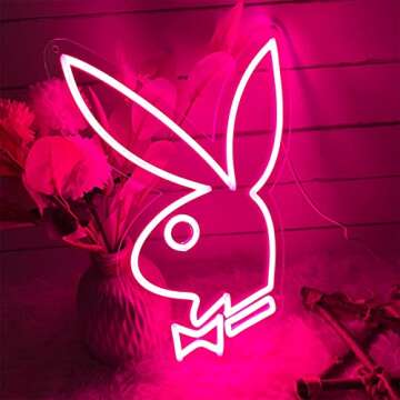 Neon Signs-Acrylic Lights Signs Indoor Bedroom Decor Wall Led Neon Sign Backdrop Flex 23.6×16.3 IN Bar Christmas Party Wedding Boy Living Room Shop Store Pink