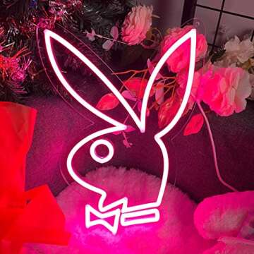 Neon Signs-Acrylic Lights Signs Indoor Bedroom Decor Wall Led Neon Sign Backdrop Flex 23.6×16.3 IN Bar Christmas Party Wedding Boy Living Room Shop Store Pink