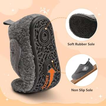 Cozy Indoor Outdoor Toddler Slippers Non-Slip Design