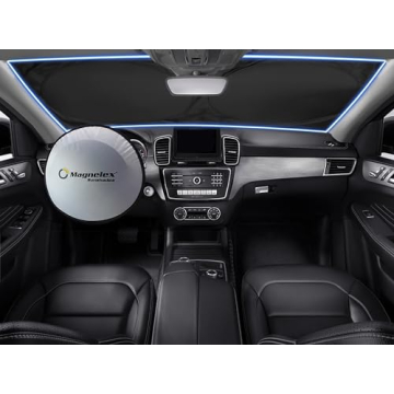 Magnelex Car Windshield Sunshade with Steering Wheel Cover
