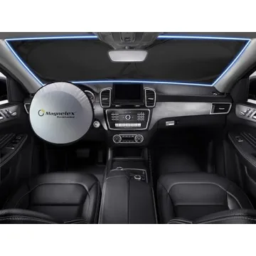 Magnelex Car Windshield Sunshade with Steering Wheel Cover
