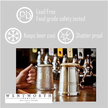 Wentworth Pewter Celtic Spirals 1pt Pewter Tankard