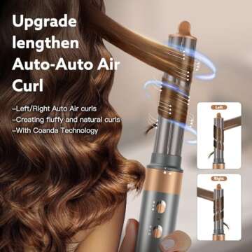 Hair Dryer Brush, webeauty 5 in 1 One Step Professional Hot Air Brush Set for Fast Drying, Curling Drying, Straightening Combing, Hair Styler [Ceramic Coating] [Negative Ion] 110000 RPM (Grey+Gold)