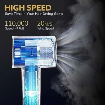 Hair Dryer Brush, webeauty 5 in 1 One Step Professional Hot Air Brush Set for Fast Drying, Curling Drying, Straightening Combing, Hair Styler [Ceramic Coating] [Negative Ion] 110000 RPM (Grey+Gold)