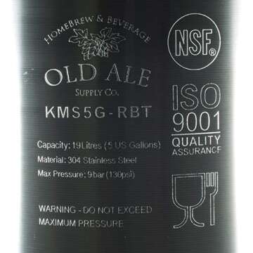 5 Gallon Home Brew Keg - New Ball Lock - Stainless Steel Product Tank