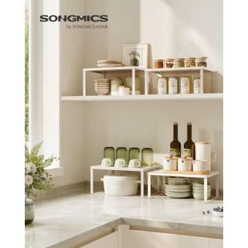 SONGMICS Spice Racks, Cabinet Shelf Organizers, Shelf Organizers, Countertop Organizers, Shelf Riser...