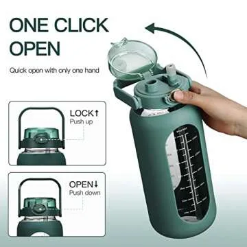 Chunmo 64 oz Glass Water Bottles for Hydration