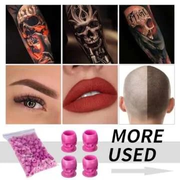 Disposable Tattoo Ink Cups-200pcs Disposable Skull Tattoo Ink Cups For Tattoo Permanent Makeup Container Cap Tattoo Accessory,Tattoo Ink,Tattoo Supplies,Tattoo Kits (Pink)