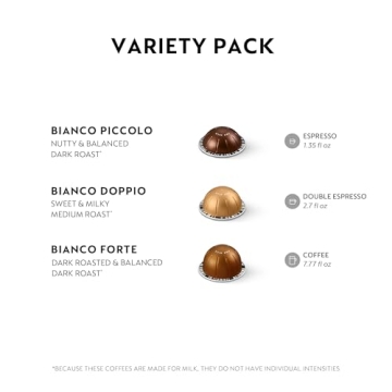 Nespresso, Vertuo Line, Bianco Variety Pack, 30 Count Coffee Pods