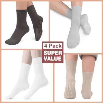 BLONGW Pilates Socks - Non-Slip Yoga Socks for Women