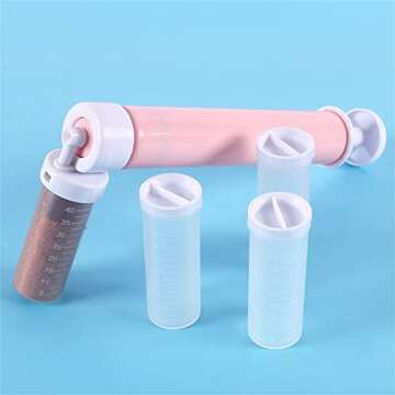Rainmae Manual Airbrush for Decorating Cakes, DIY Baking Tools with 4pcs Cake Spray Tube for Kitchen DIY Baking Cake Cupcakes Cookies and Desserts Decorating Cake Icing Coloring Tool, Kitchen Supplies